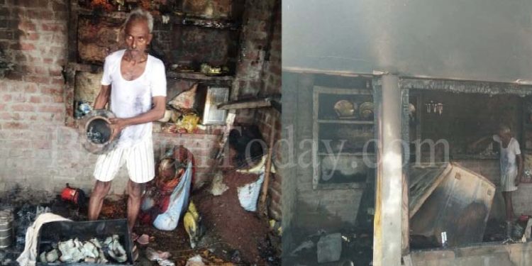 गैस सिलेंडर लीक होने से घर में लगी आग, लाखों का नुकसान