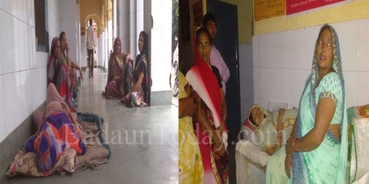 उझानी: अस्पताल का हाल बेहाल, फर्श पर गर्भवती, खाने को भोजन नहीं