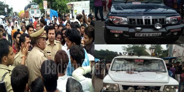 हादसे में महिला की मौत पर बवाल, वाहन तोड़े, पुलिसकर्मी-एसडीएम घायल