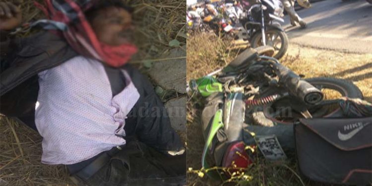 ट्रक की चपेट में आकर बाइक सवार की मौत