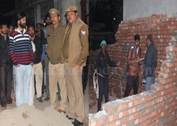 जमीन विवाद पर राजस्व निरीक्षक ने की पैमाइश