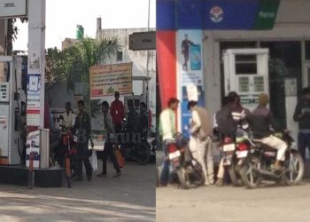 हवा में उड़ा कप्तान का आदेश, बिना हेलमेट दिया जा रहा है पेट्रोल