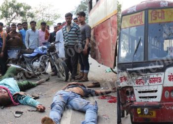 उझानी: रोडवेज-बाईक की भिडंत में एक की मौत, एक घायल