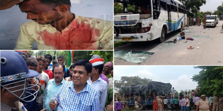 उपद्रवियों ने कांवड़ियों को दौड़ा दौड़ा कर पीटा, पुलिस पर भी पथराव