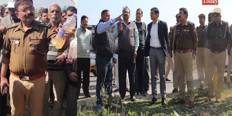 दूषित पानी से जूझता नरऊ, डीएम और एसएसपी ने किया मुआयना