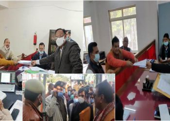 सहसवान से भाजपा प्रत्याशी डीके और शेखूपुर से धर्मेन्द्र शाक्य ने किया नामांकन, पुलिस से नोकझोंक