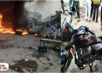 ट्रांसफॉर्मर बना आग का गोला, चपेट में आए 6 लोग, दुकान और चार बाइक भी हुईं खाक